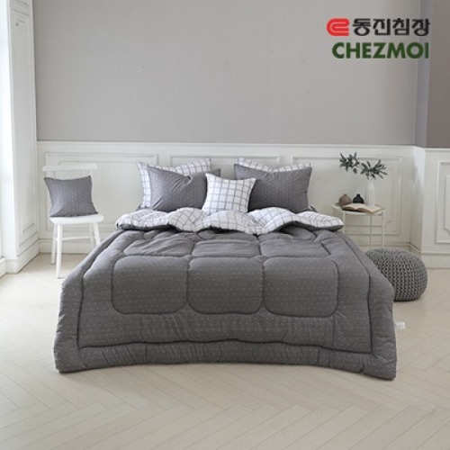 [동진침장★백화점입점] 쉐모아 콜로뉴 마이크로 차렵이불 3종세트(Q)/차렵이불+패드+베개커버2장